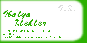 ibolya klekler business card